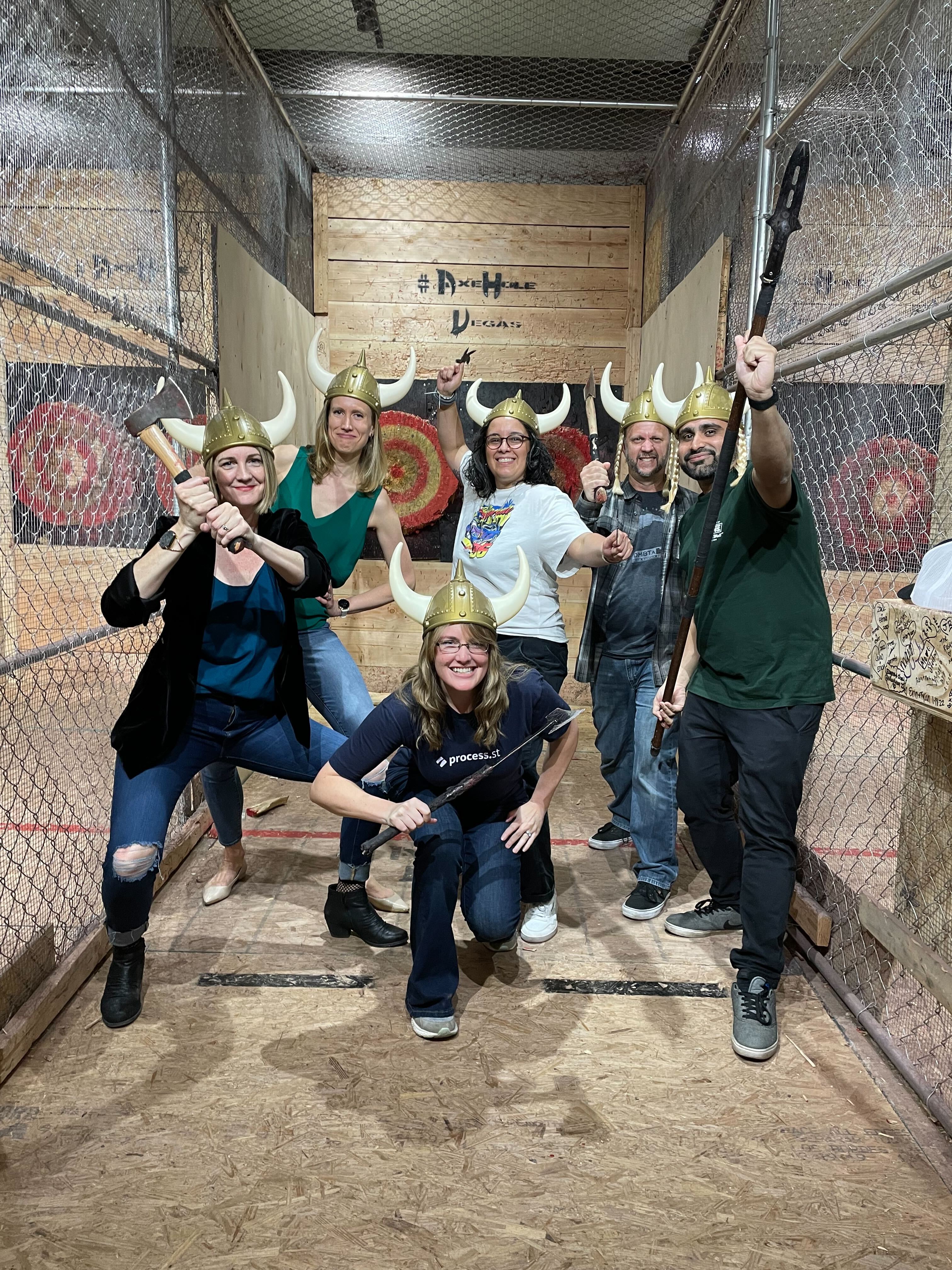Process Street team building axe throwing