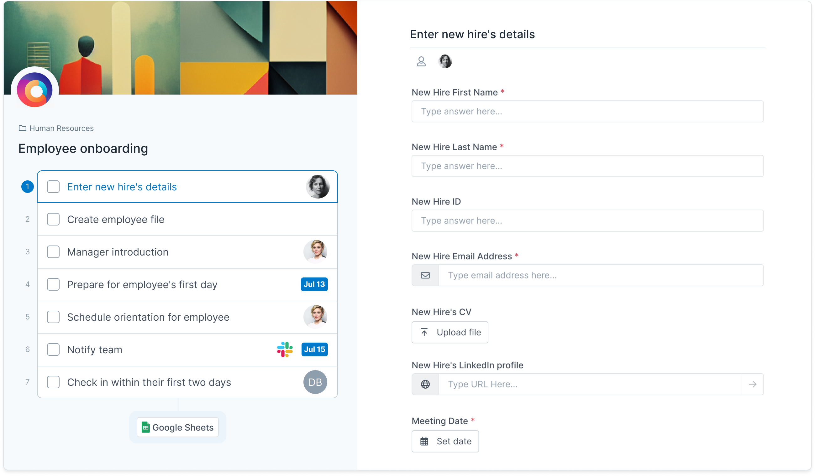 Kickstart new hire onboarding with user friendly HR process automation