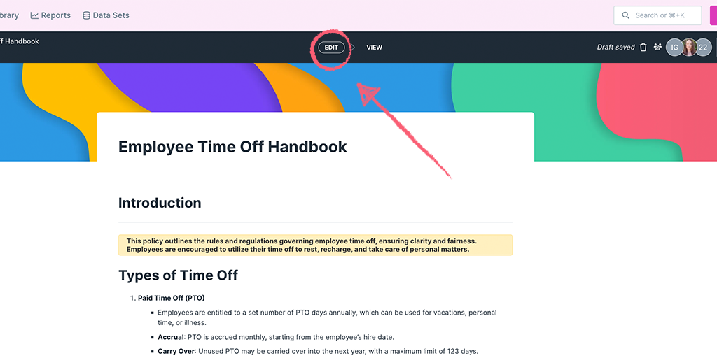 How to edit a page