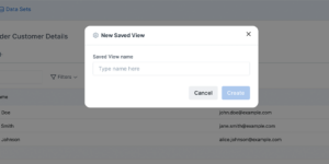 New data set saved view 